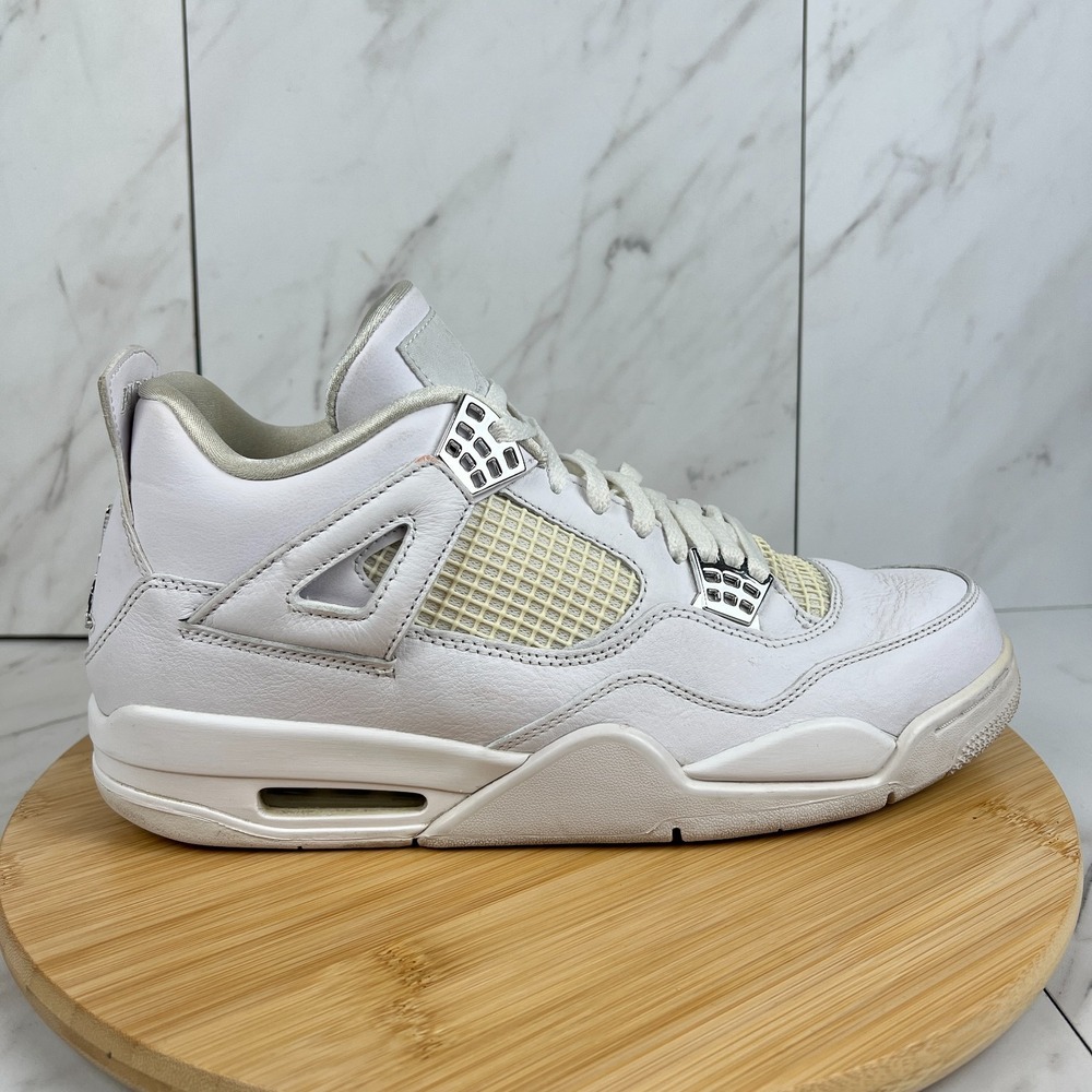 Nike Air Jordan 4 Retro Pure Money Mens Size 11.5 White Sneakers 308497-100